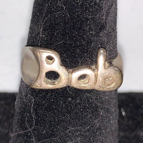 Sterling Silver Bob Name Ring, Size 11 - Picture 1 of 8